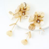 Wholesale Jewelry 1 Pair Elegant Flower Alloy Artificial Diamond Drop Earrings main image 3
