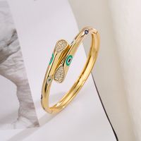 Simple Style Square Copper Plating Inlay Zircon 18k Gold Plated Bangle sku image 2