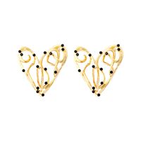 Wholesale Jewelry 1 Pair Artistic Heart Shape Alloy Artificial Diamond Ear Studs sku image 1