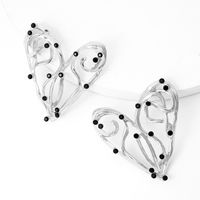 Wholesale Jewelry 1 Pair Artistic Heart Shape Alloy Artificial Diamond Ear Studs main image 4