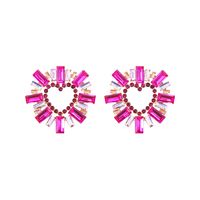 Wholesale Jewelry 1 Pair Glam Heart Shape Alloy Artificial Gemstones Ear Studs sku image 1