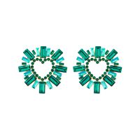 Wholesale Jewelry 1 Pair Glam Heart Shape Alloy Artificial Gemstones Ear Studs sku image 4