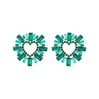 Wholesale Jewelry 1 Pair Glam Heart Shape Alloy Artificial Gemstones Ear Studs main image 10