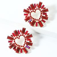 Wholesale Jewelry 1 Pair Glam Heart Shape Alloy Artificial Gemstones Ear Studs main image 5