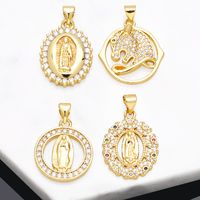 Ins Style Human Faith Copper Plating Inlay Zircon 18k Gold Plated Pendants Jewelry Accessories main image 1