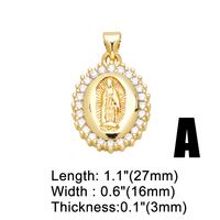 Ins Style Human Faith Copper Plating Inlay Zircon 18k Gold Plated Pendants Jewelry Accessories main image 2