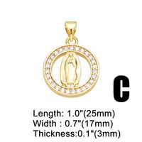 Ins Style Human Faith Copper Plating Inlay Zircon 18k Gold Plated Pendants Jewelry Accessories main image 3