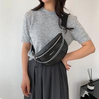 Women's Vintage Style Solid Color Crocodile Pu Leather Waist Bags main image 5