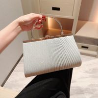 Pu Leather Polyester Solid Color Sequins Square Clutch Evening Bag sku image 1