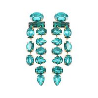 Wholesale Jewelry 1 Pair Luxurious Oval Water Droplets Alloy Artificial Gemstones Drop Earrings sku image 2