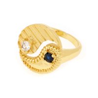 Copper 18K Gold Plated IG Style Ethnic Style Commute Inlay Gossip Zircon Open Rings main image 7