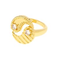 Kupfer 18 Karat Vergoldet IG-Stil Ethnischer Stil Pendeln Inlay Tratsch Zirkon Offener Ring sku image 5