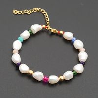 Vacation Circle Freshwater Pearl Beaded Women's Bracelets sku image 11