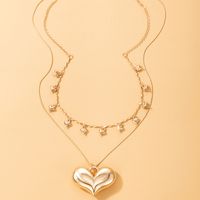 Simple Style Heart Shape Alloy Women's Layered Necklaces main image 2