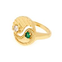 Copper 18K Gold Plated IG Style Ethnic Style Commute Inlay Gossip Zircon Open Rings main image 5