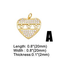 1 Piece Copper Zircon Letter Heart Shape INS Style main image 4