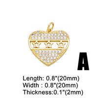 1 Piece Copper Zircon Letter Heart Shape INS Style sku image 1