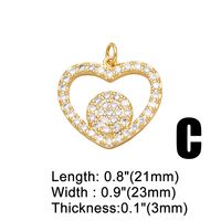 1 Piece Copper Zircon Letter Heart Shape INS Style main image 2