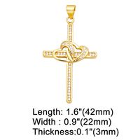 1 Piece Copper Zircon Cross INS Style main image 3