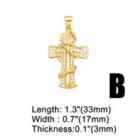 1 Piece Copper Zircon Cross INS Style main image 5