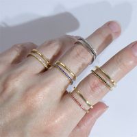 Einfacher Stil Einfarbig Kupfer Überzug Inlay Zirkon Vergoldet Offener Ring main image 8