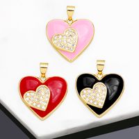 1 Piece Copper Zircon Heart Shape INS Style main image 1