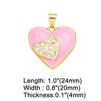 1 Piece Copper Zircon Heart Shape INS Style main image 2