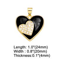 1 Piece Copper Zircon Heart Shape INS Style sku image 3