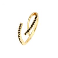 Simple Style Solid Color Copper Plating Inlay Zircon Gold Plated Open Ring sku image 8