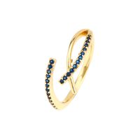 Simple Style Solid Color Copper Plating Inlay Zircon Gold Plated Open Ring sku image 14