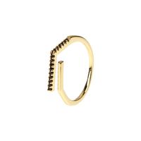 Simple Style Solid Color Copper Plating Inlay Zircon Gold Plated Open Ring sku image 16
