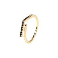 Simple Style Solid Color Copper Plating Inlay Zircon Gold Plated Open Ring sku image 17
