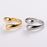 304 Stainless Steel 18K Gold Plated Simple Style Plating Solid Color No Inlaid Open Ring main image 1
