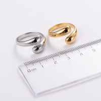 304 Stainless Steel 18K Gold Plated Simple Style Plating Solid Color No Inlaid Open Ring main image 5