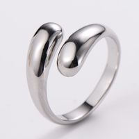 304 Stainless Steel 18K Gold Plated Simple Style Plating Solid Color No Inlaid Open Ring sku image 1