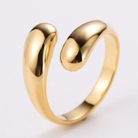 304 Stainless Steel 18K Gold Plated Simple Style Plating Solid Color No Inlaid Open Ring sku image 5