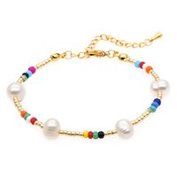 Casual Vacaciones Vistoso Perlas De Agua Dulce Vidrio Con Cuentas Pulsera main image 2