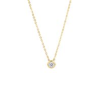 Wholesale 1 Piece Lady Round Stainless Steel Titanium Steel 18k Gold Plated Zircon Pendant Necklace sku image 2