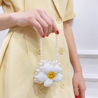 Mädchen Mini Pvc Lächelndes Gesicht Blume Süß Quadrat Offen Schultertasche Handtasche Umhängetasche main image 5