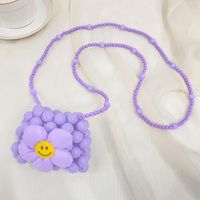 Mädchen Mini Pvc Lächelndes Gesicht Blume Süß Quadrat Offen Schultertasche Handtasche Umhängetasche sku image 10