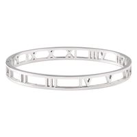 Wholesale 1 Piece Simple Style Letter Solid Color Titanium Steel 18k Gold Plated Bangle sku image 1