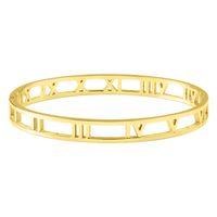 Wholesale 1 Piece Simple Style Letter Solid Color Titanium Steel 18k Gold Plated Bangle sku image 2