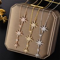 Ig Style Basic Star Titanium Steel Inlay Zircon Necklace main image 6