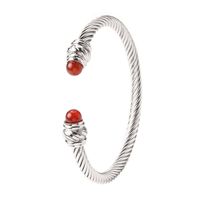 Simple Style C Shape Titanium Steel Polishing Bangle sku image 1