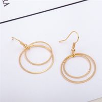 1 Pair Basic Circle Copper Plating Gold Plated Silver Plated Drop Earrings main image 4