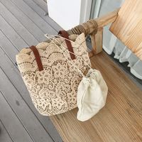 Women's Medium Spring&summer Cotton Beach Shoulder Bag Bucket Bag Straw Bag main image 2