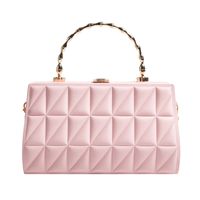 Women's Small All Seasons Pu Leather Solid Color Vintage Style Square Lock Clasp Handbag sku image 3