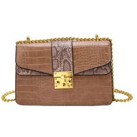 Women's Small Pu Leather Solid Color Vintage Style Square Lock Clasp Crossbody Bag sku image 3