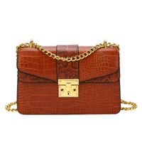 Women's Small Pu Leather Solid Color Vintage Style Square Lock Clasp Crossbody Bag sku image 1