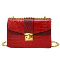 Women's Small Pu Leather Solid Color Vintage Style Square Lock Clasp Crossbody Bag sku image 4